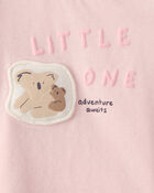 Baby Girl 2-Piece 'Little One' Koala Graphic Tee & Pant Set - Pink, image 4 of 7 slides