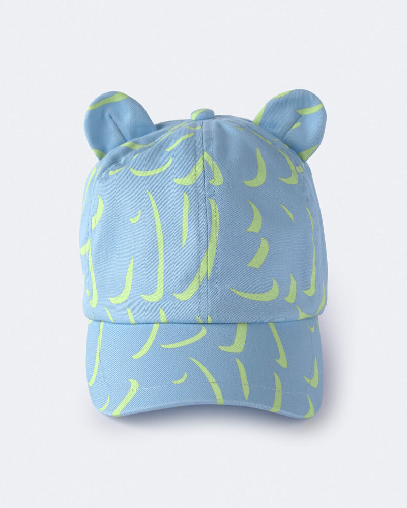 Toddler Baseball Hat with Ears in Abstract Print - Blue, image 2 of 6 slides