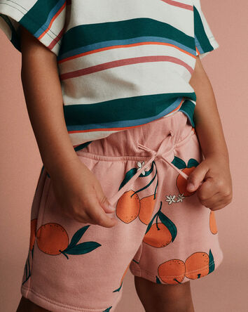 Toddler City Park&trade; Shorts in Clementine Grove Print - Light Pink, 