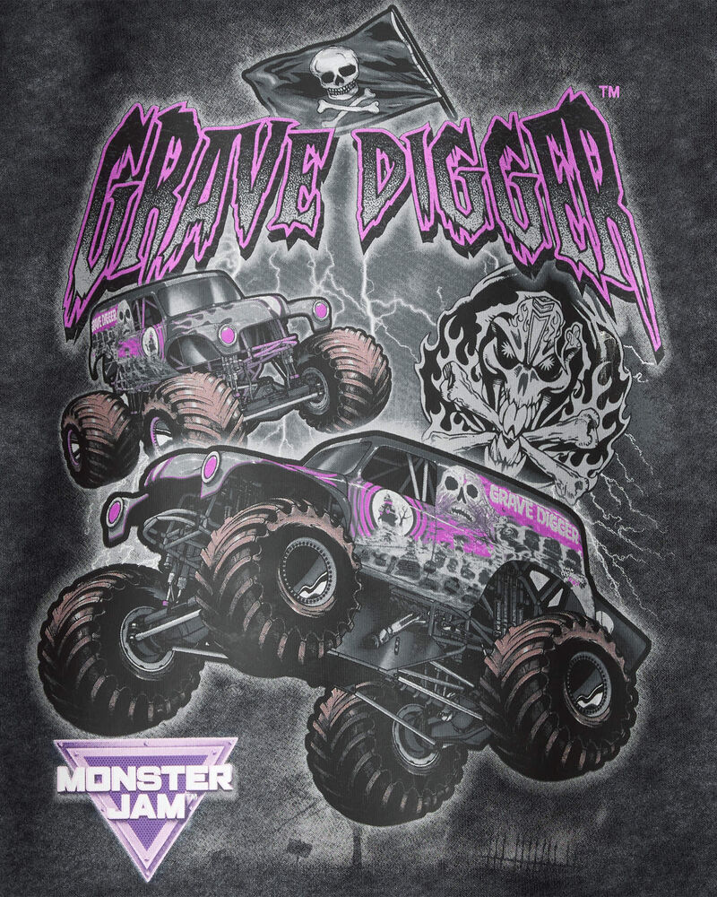 Boys Grave Digger Pullover Sweatshirt - Black, image 2 of 2 slides