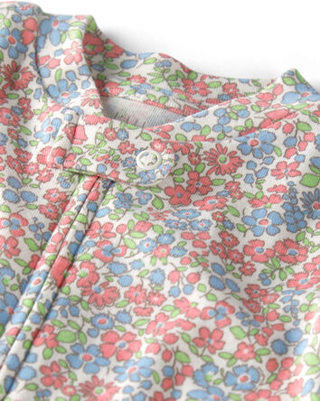 Baby Girl Organic Cotton Sleep & Play Pajama in Spring Floral, 