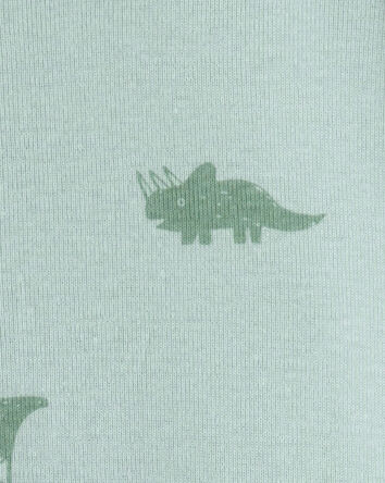 Toddler Dinosaur 100% Cotton Snug Fit 1-Piece Pajama - Green, 