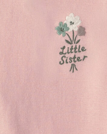 Baby Girl 2-Piece 'Little Sister' Floral Floral Bodysuit & Pant Set - Pink, 