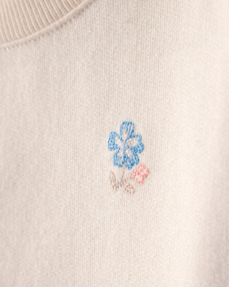 Baby Girl 2-Piece Floral French Terry Top & Skort Set - Cream, image 3 of 6 slides