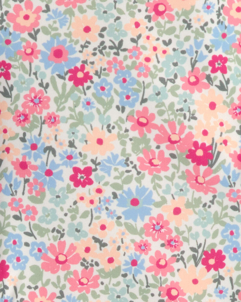 Girls Recycled Rashguard Swimsuit in Meadow Mix, image 4 of 5 slides