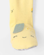 Toddler Lemon 100% Cotton Snug Fit 1-Piece Pajama - Yellow, image 2 of 4 slides