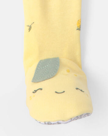 Toddler Lemon 100% Cotton Snug Fit 1-Piece Pajama - Yellow, 