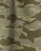 Boys Camouflage Microfleece Quarter-Zip Pullover - Green, image 2 of 3 slides