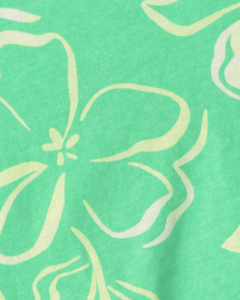 Toddler Girl Floral Peplum Tank Top - Green, image 2 of 3 slides