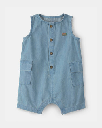 Baby Beach Cruiser Chambray Sleeveless Romper, 