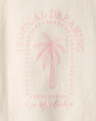 Girls 'Tropical Dreaming' Crinkle Top - Cream, image 3 of 4 slides