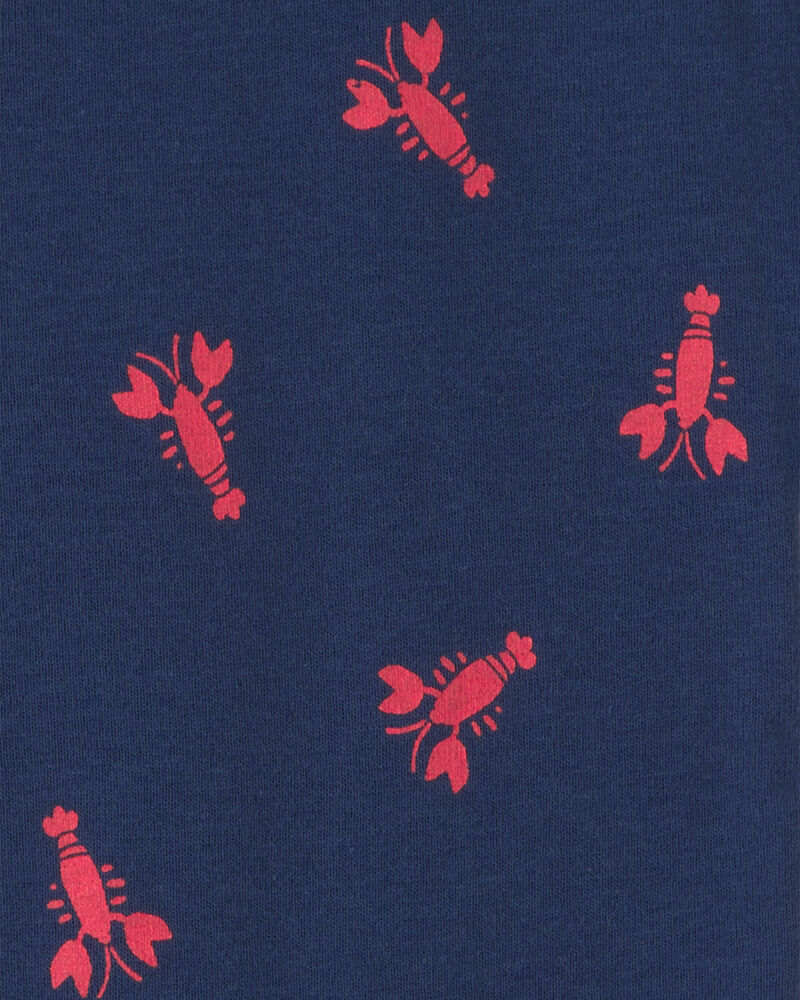 Baby Boy Lobster 100% Cotton Snug Fit 1-Piece Pajama - Blue, image 4 of 5 slides
