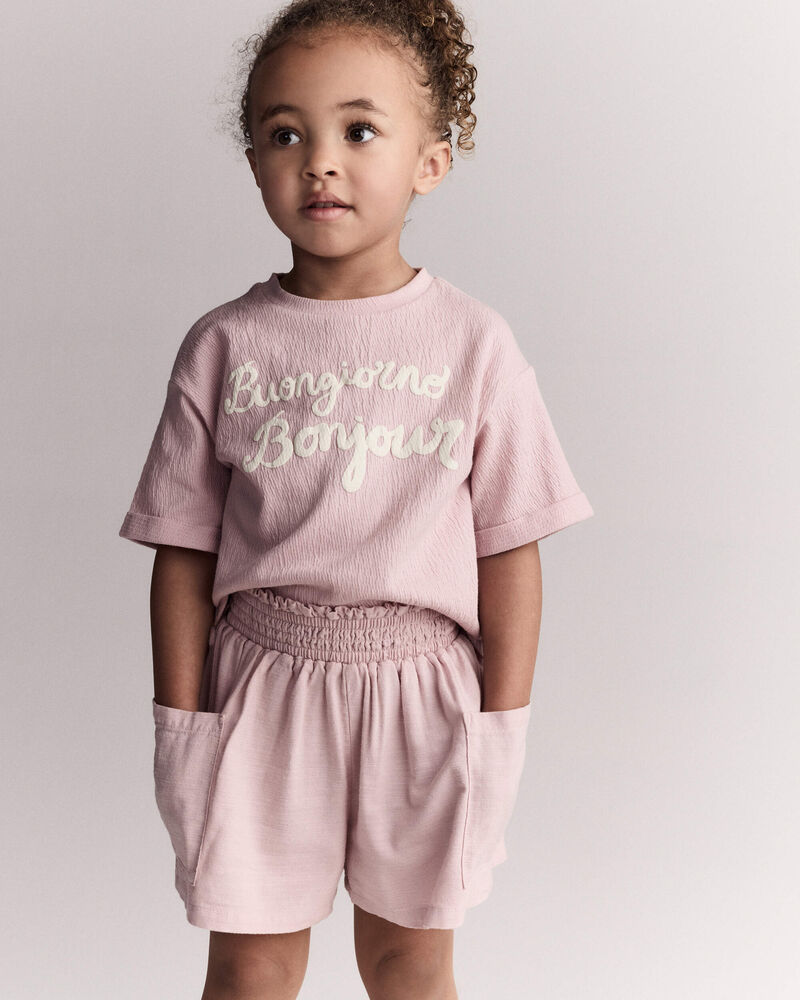 Toddler Girl Swing Shorts with Pockets - Light Pink, image 1 of 7 slides
