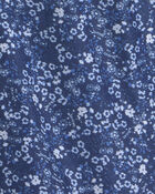 Girls Floral Midweight Jacket - Blue, image 3 of 3 slides