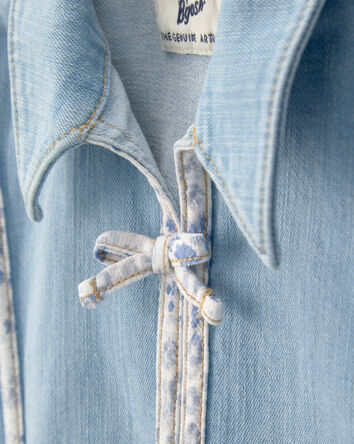 Toddler Girl Patchwork Denim Jacket - Light Wash, 